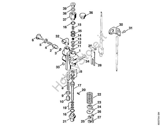 Unità  regolatrice di sicurezza    X 22 947 954 (36.95) Idropulitrice elettrica (RE) RE 640 W della marca STIHL